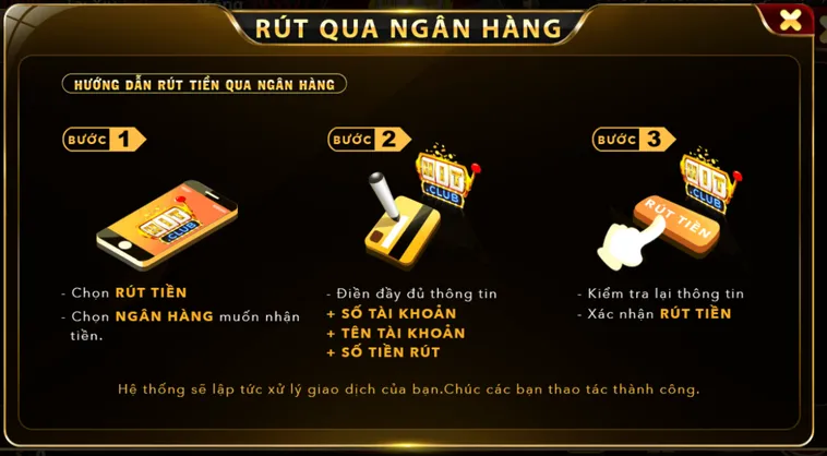 Hướng Dẫn Quy Trình Rút Tiền Nhanh Qua Ngân Hàng Tại HitClub An Toàn Siêu Tốc Cho Mọi Game Thủ