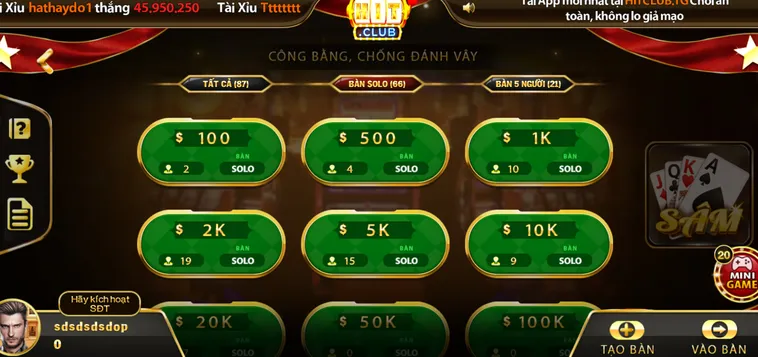 Sâm Lốc Tại HitClub Sân Chơi Đỉnh Cao Cho Những Cao Thủ Đánh Bài Chuyên Nghiệp